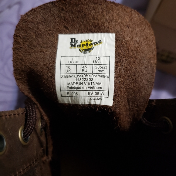 Dr Doc Martens Crazy Horse Brown Leather Boots EU 45 UK 10 US M 11 US W 12 - Picture 3 of 12